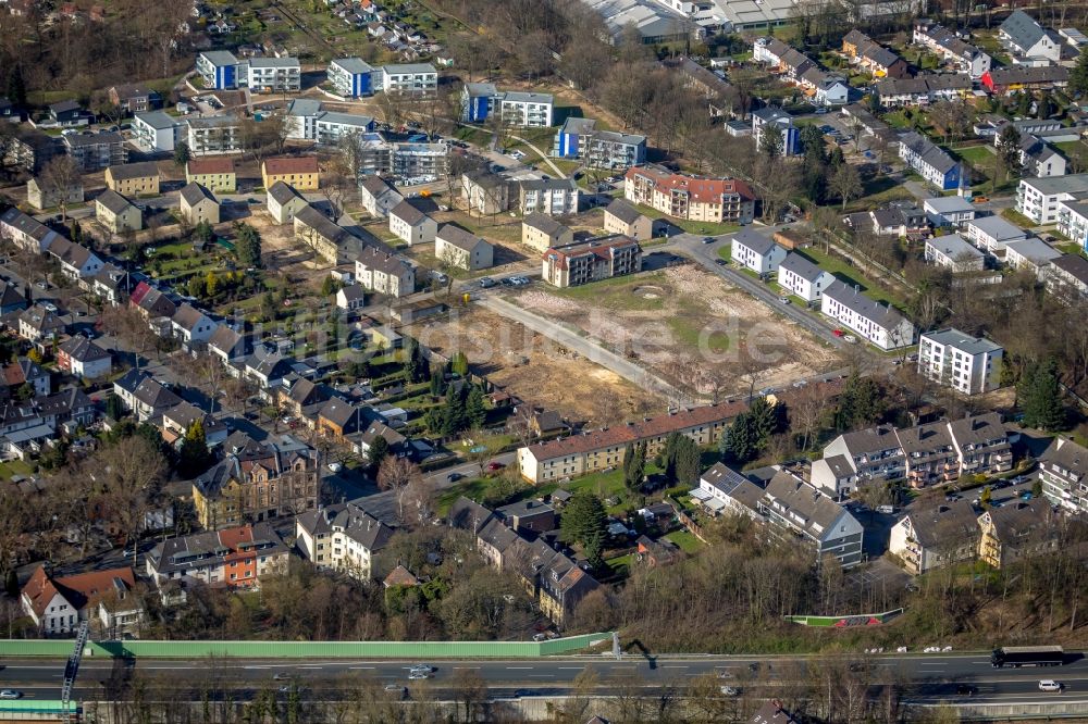 Luftaufnahme Bochum - Entwicklungsgebiet und Bauland- Brache an der Sorpestraße - Ederstraße in Bochum im Bundesland Nordrhein-Westfalen, Deutschland