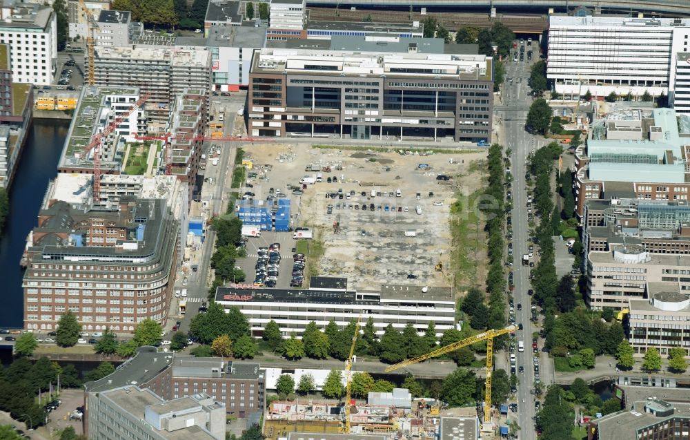 Hamburg von oben - Entwicklungsgebiet und Bauland- Brache im Stadtteil Hammerbrook in Hamburg