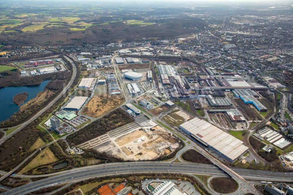 Düsseldorf aus der Vogelperspektive: Entwicklungsgebiet und Bauland- Brache an der Theodorstraße - Am Hülserhof in Düsseldorf im Bundesland Nordrhein-Westfalen, Deutschland