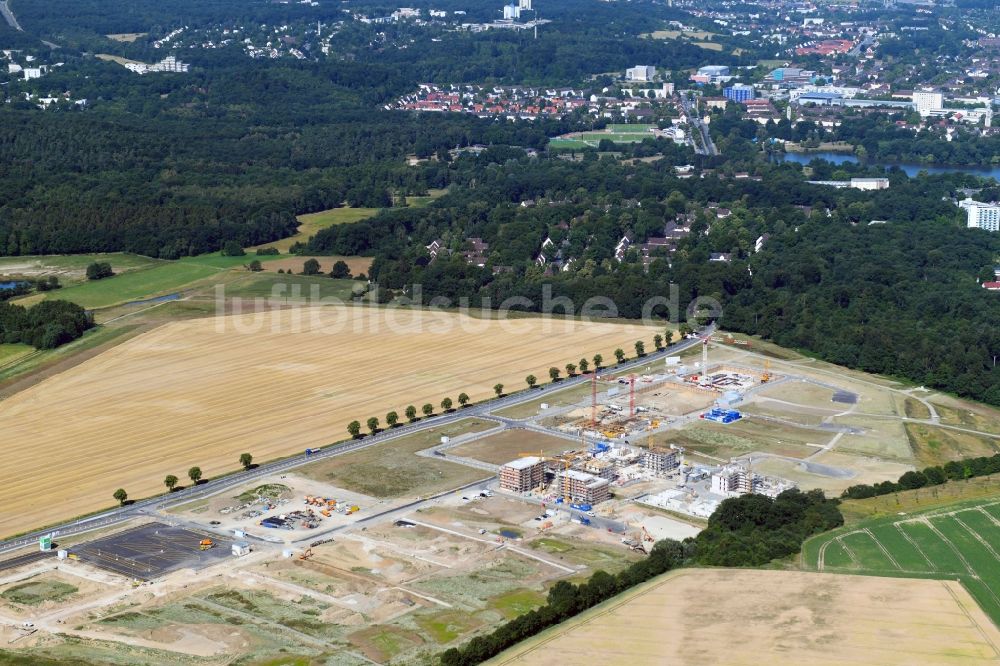 Luftbild Wolfsburg - Entwicklungsgebiet und Bauland entlang der L322 in Wolfsburg im Bundesland Niedersachsen, Deutschland