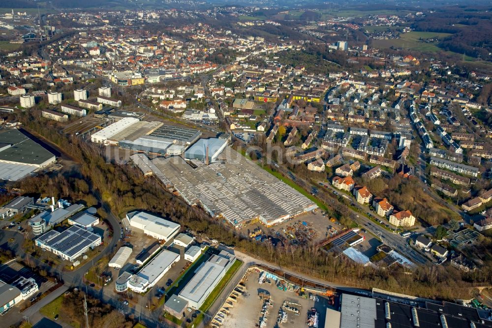 Luftaufnahme Hattingen - Entwicklungsgebiet des ehemaligen Industrie- und Gewerbegebiet O&K Kone-Gelände zur geplanten Flüchtlingsunterkunft in Hattingen im Bundesland Nordrhein-Westfalen