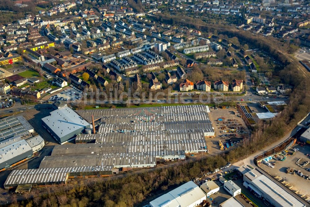 Hattingen von oben - Entwicklungsgebiet des ehemaligen Industrie- und Gewerbegebiet O&K Kone-Gelände zur geplanten Flüchtlingsunterkunft in Hattingen im Bundesland Nordrhein-Westfalen