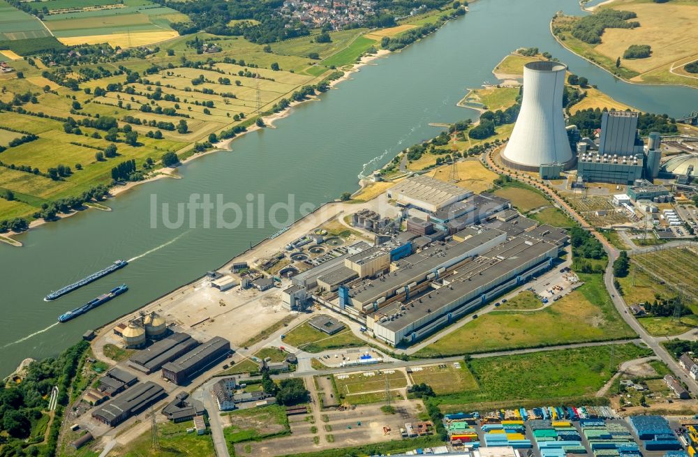 Luftbild Duisburg - Entwicklungsgebiet des ehemaligen Industrie- und Gewerbegebiet der Papierfabrik am Erweiterungs- Standort der Duisburger Hafen AG Logport VI 6 am Ufer des Rhein in Duisburg im Bundesland Nordrhein-Westfalen, Deutschland