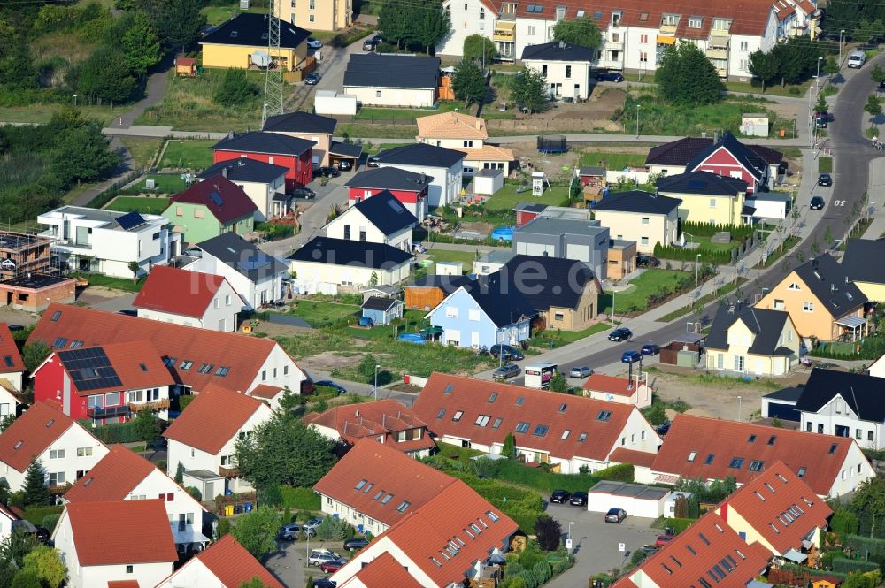 Magdeburg von oben - Entwicklungsgebiet Einfamilien- Wohnneubaugebiet Am Birnengarten in Magdeburg-Ottersleben