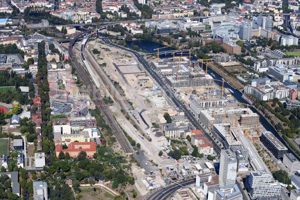 Luftbild Berlin - Entwicklungsgebiet der Europa City entlang der Heidestraße im Ortsteil Moabit in Berlin, Deutschland