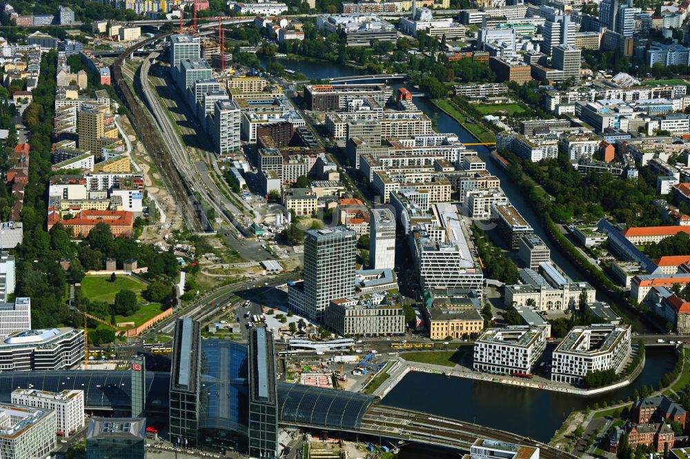 Berlin von oben - Entwicklungsgebiet der Europa City entlang der Heidestraße im Ortsteil Moabit in Berlin, Deutschland