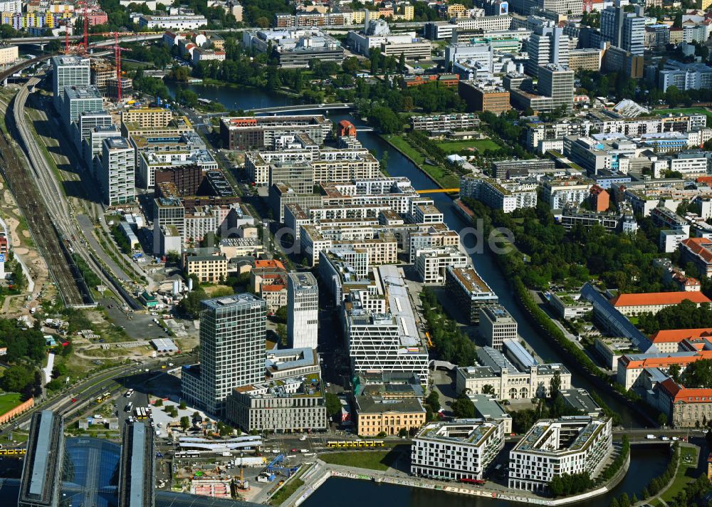 Berlin aus der Vogelperspektive: Entwicklungsgebiet der Europa City entlang der Heidestraße im Ortsteil Moabit in Berlin, Deutschland