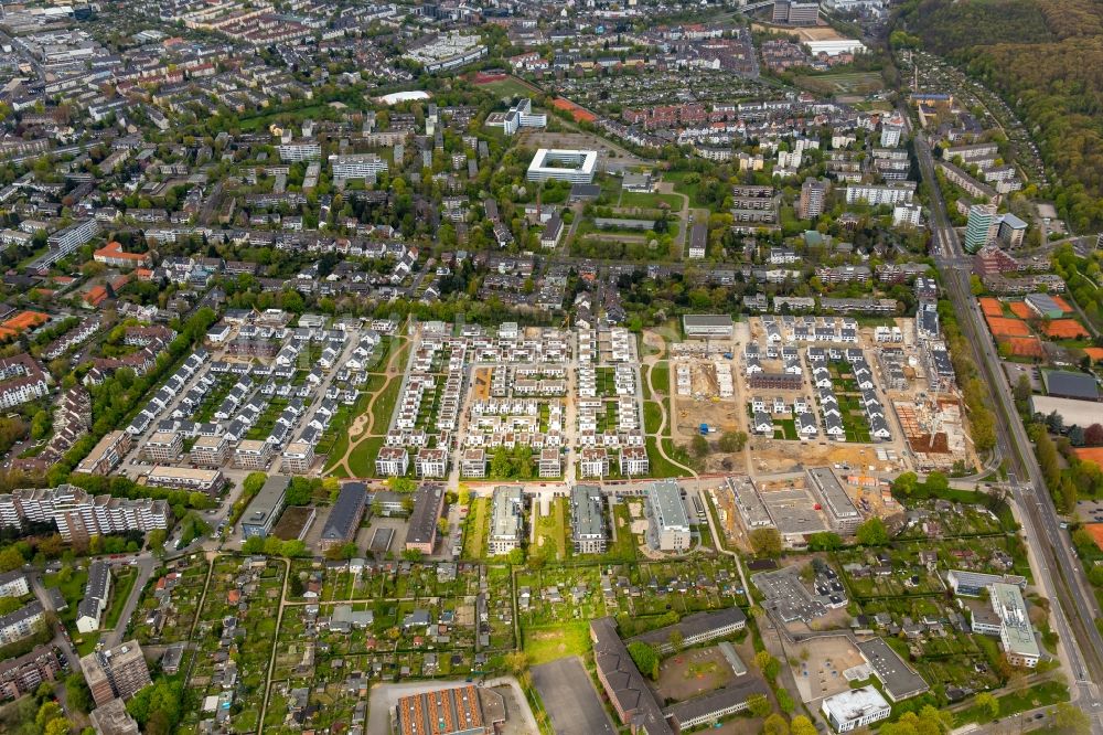 Düsseldorf aus der Vogelperspektive: Entwicklungsgebiet Gartenstadt Reitzenstein mit Baustellen auf dem Gelände der ehemaligen Kaserne Reitzenstein in Düsseldorf im Bundesland Nordrhein-Westfalen