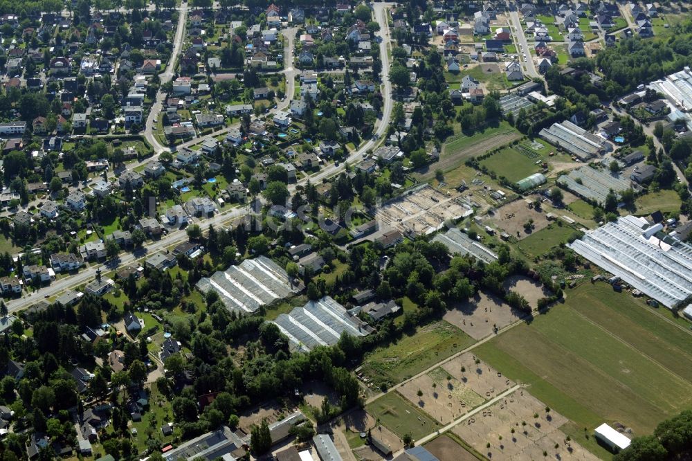 Luftbild Berlin - Entwicklungsgebiet auf dem Gelände einer ehemaligen Gärtnerei an der Pfauenkehre in Berlin