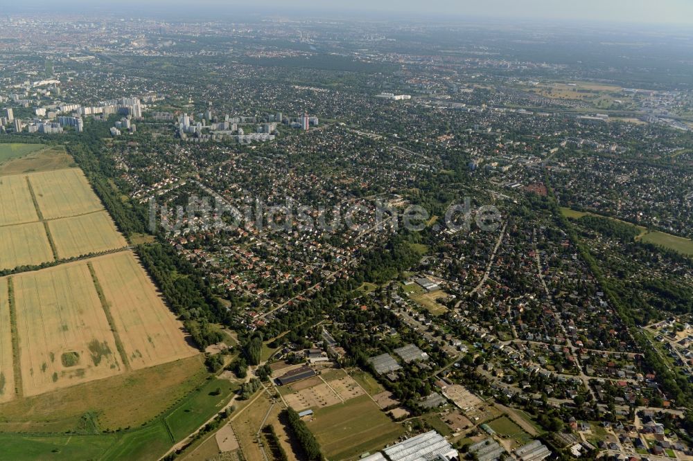 Luftaufnahme Berlin - Entwicklungsgebiet auf dem Gelände einer ehemaligen Gärtnerei an der Pfauenkehre in Berlin