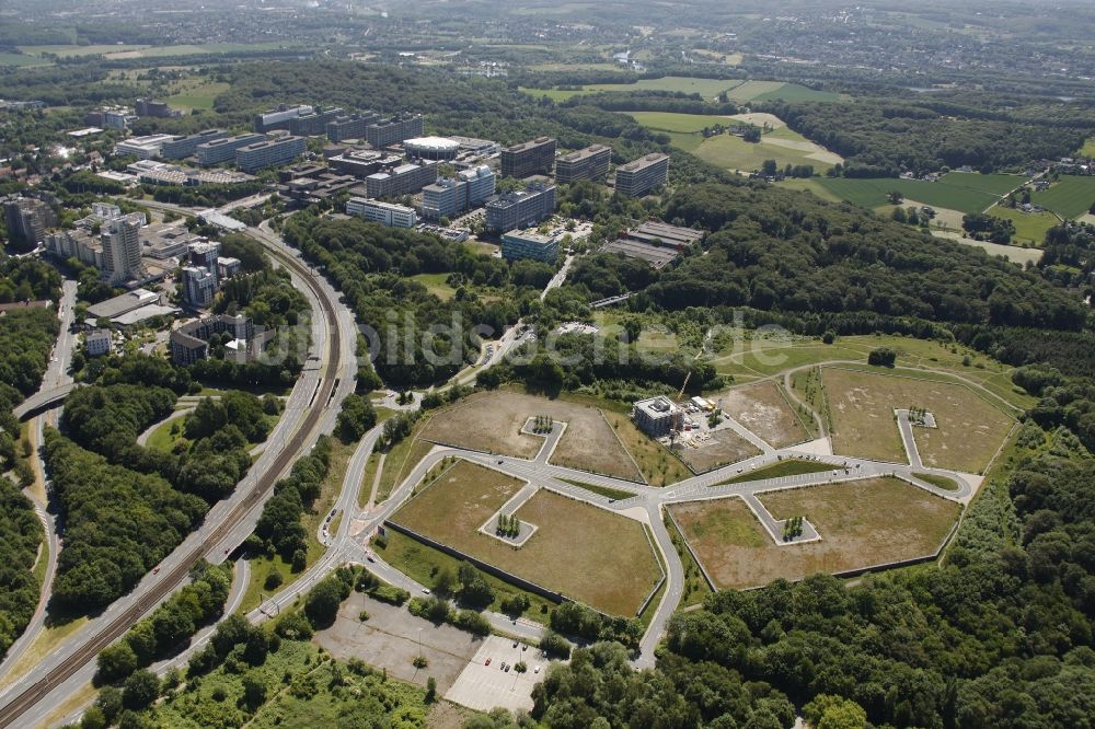 Luftaufnahme Bochum - Entwicklungsgebiet und Gewerbegebiets- Baufläche am Gesundheitscampus in Bochum im Bundesland Nordrhein-Westfalen