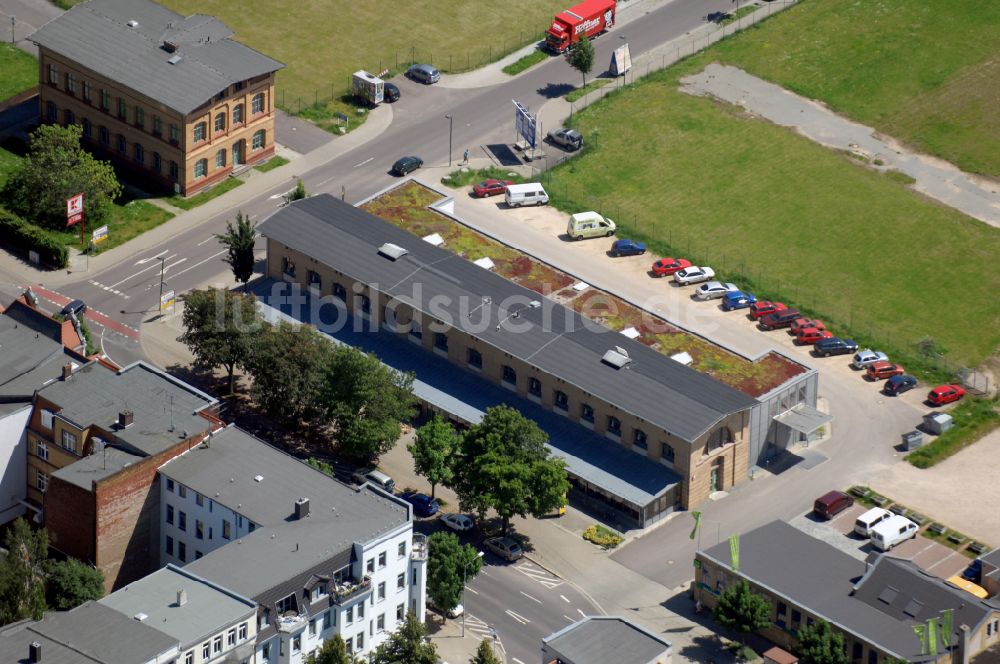 Magdeburg aus der Vogelperspektive: Entwicklungsgebiet der Industriebrache Alter Schlachthof in Magdeburg im Bundesland Sachsen-Anhalt, Deutschland