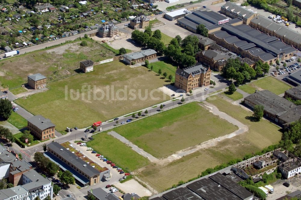 Luftaufnahme Magdeburg - Entwicklungsgebiet der Industriebrache Alter Schlachthof in Magdeburg im Bundesland Sachsen-Anhalt, Deutschland