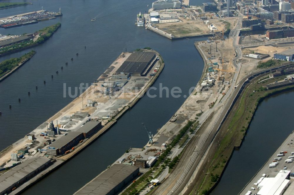 Hamburg von oben - Entwicklungsgebiet der Industriebrache Baakenhafen im Ortsteil HafenCity in Hamburg, Deutschland