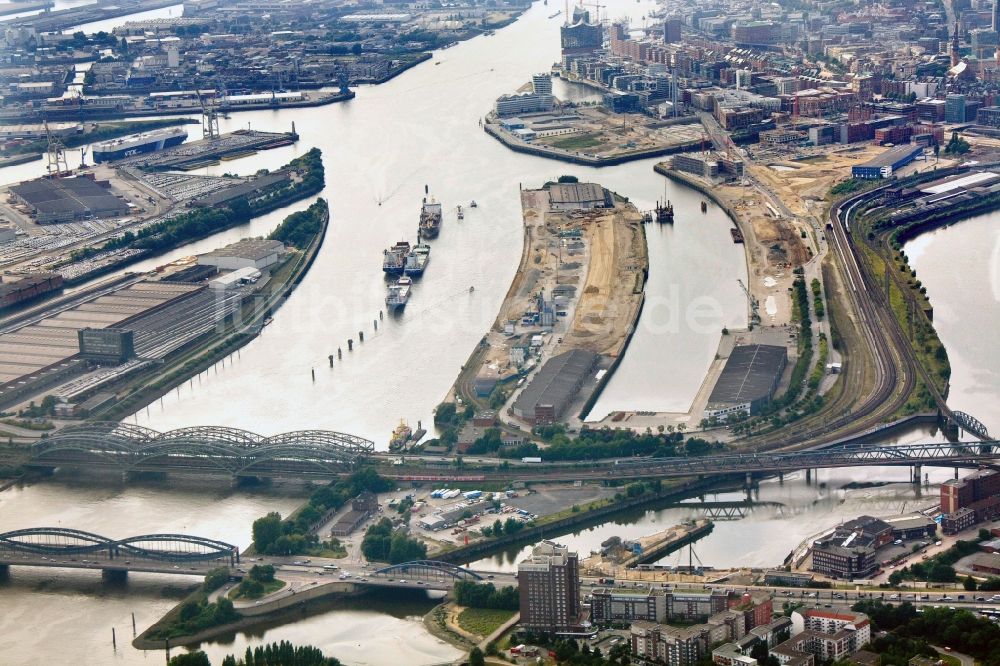 Luftaufnahme Hamburg - Entwicklungsgebiet der Industriebrache Baakenhafen im Ortsteil HafenCity in Hamburg, Deutschland