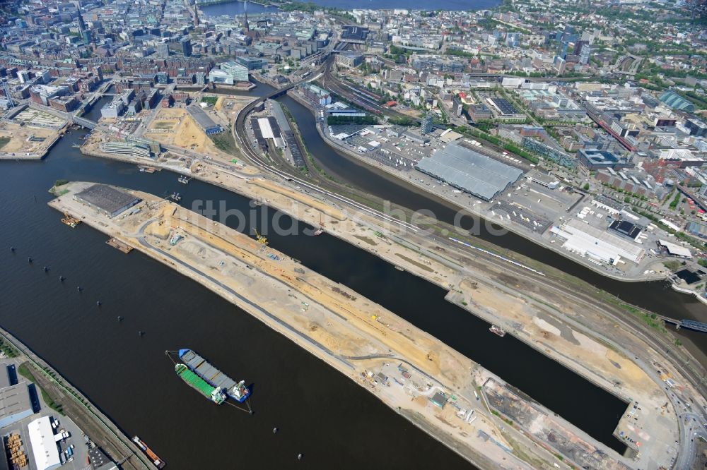 Hamburg von oben - Entwicklungsgebiet der Industriebrache Baakenhafen im Ortsteil HafenCity in Hamburg, Deutschland