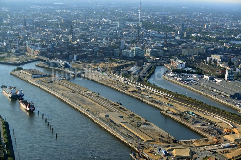 Luftbild Hamburg - Entwicklungsgebiet der Industriebrache Baakenhafen im Ortsteil HafenCity in Hamburg, Deutschland