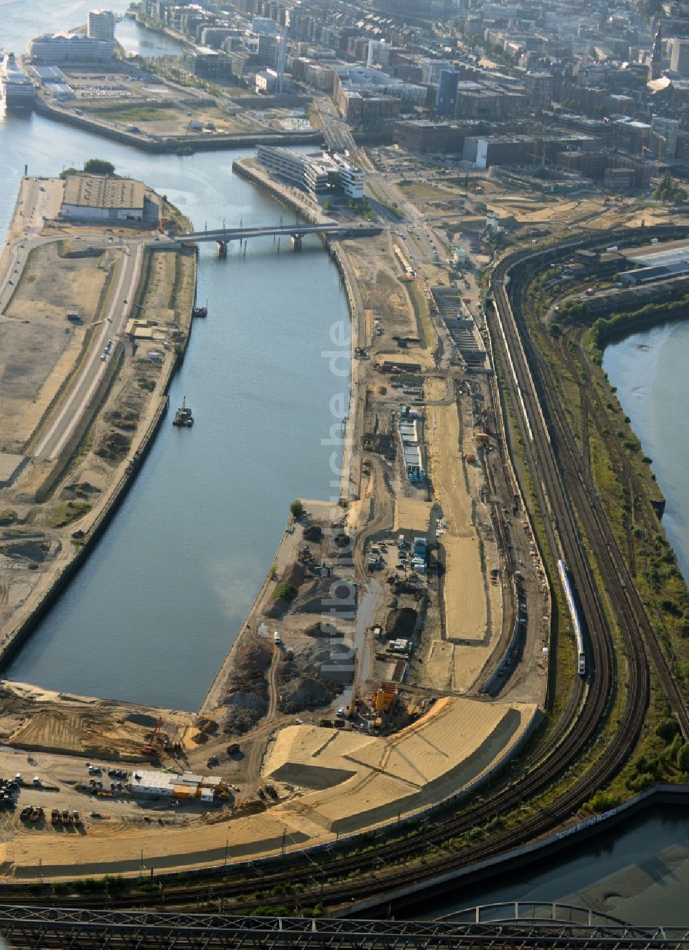 Luftaufnahme Hamburg - Entwicklungsgebiet der Industriebrache Baakenhafen im Ortsteil HafenCity in Hamburg, Deutschland