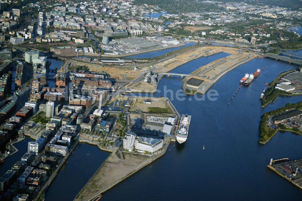 Luftbild Hamburg - Entwicklungsgebiet der Industriebrache Baakenhafen im Ortsteil HafenCity in Hamburg, Deutschland