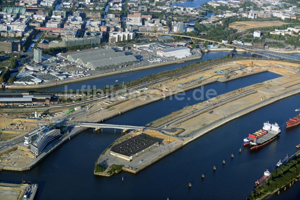 Luftaufnahme Hamburg - Entwicklungsgebiet der Industriebrache Baakenhafen im Ortsteil HafenCity in Hamburg, Deutschland