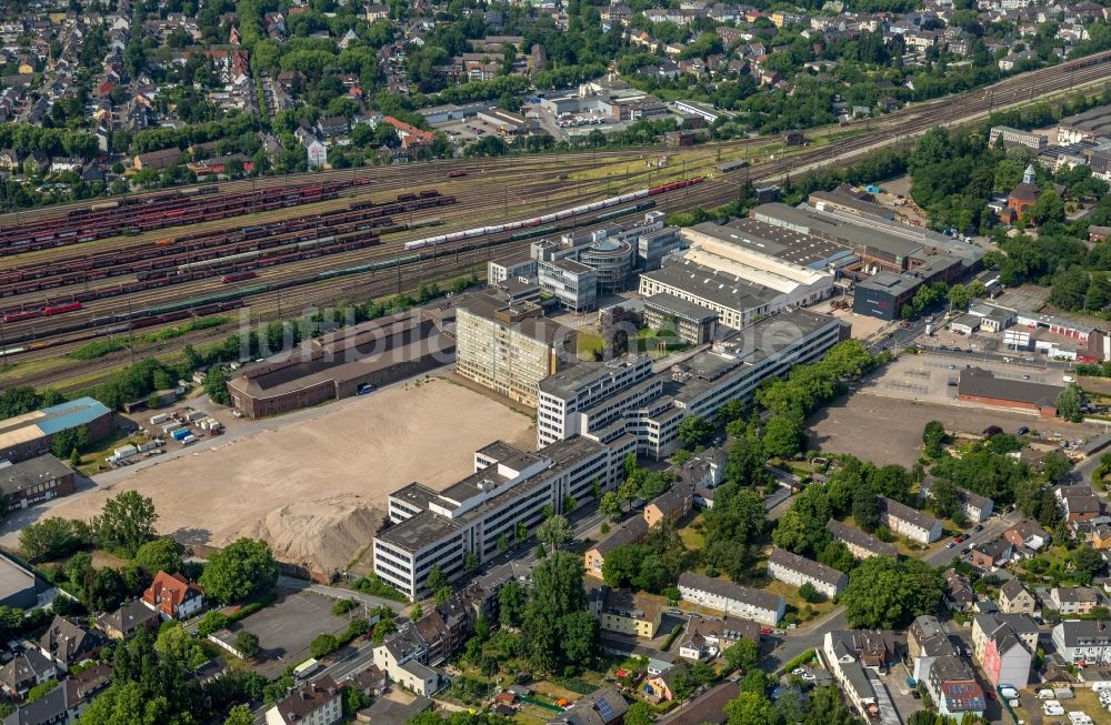 Oberhausen aus der Vogelperspektive: Entwicklungsgebiet der Industriebrache BABCOCK Fertigungszentrum GmbH in Oberhausen im Bundesland Nordrhein-Westfalen