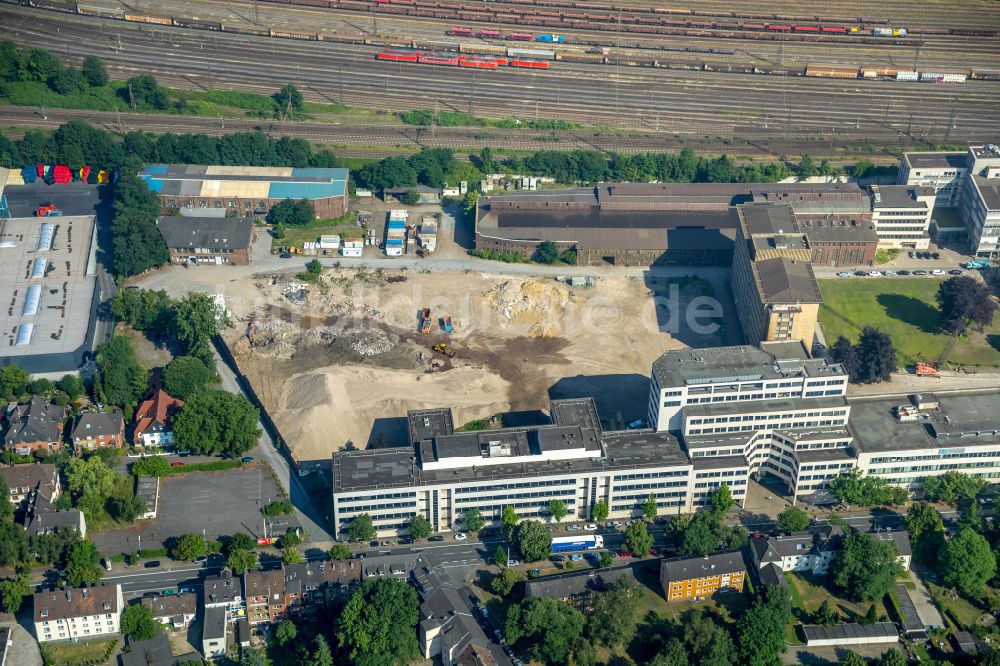 Oberhausen aus der Vogelperspektive: Entwicklungsgebiet der Industriebrache BABCOCK Fertigungszentrum GmbH in Oberhausen im Bundesland Nordrhein-Westfalen