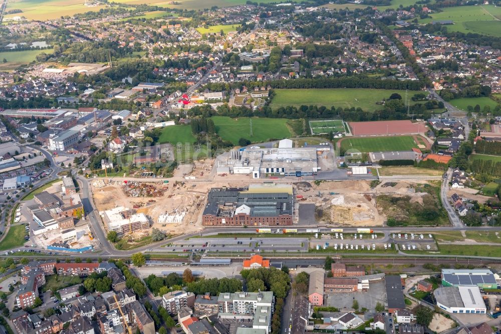 Kleve von oben - Entwicklungsgebiet der Industriebrache Bensdorp- Gelände in Kleve im Bundesland Nordrhein-Westfalen, Deutschland