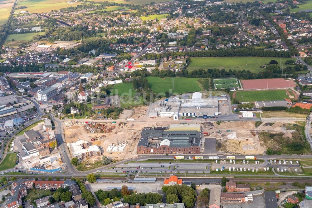 Kleve aus der Vogelperspektive: Entwicklungsgebiet der Industriebrache Bensdorp- Gelände in Kleve im Bundesland Nordrhein-Westfalen, Deutschland