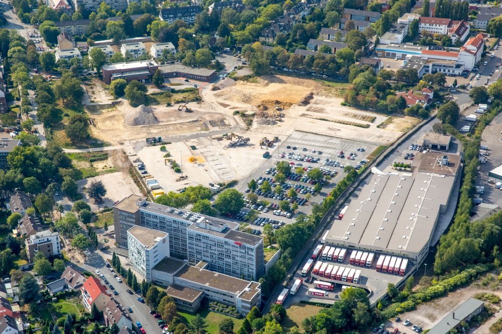 Luftaufnahme Dortmund - Entwicklungsgebiet der Industriebrache Deggingstraße am Sitz der DSW21 Dortmunder Stadtwerke AG im Ortsteil Innenstadt-Ost in Dortmund im Bundesland Nordrhein-Westfalen