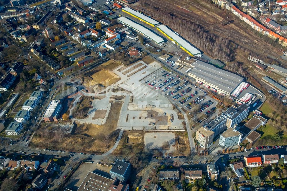 Luftbild Dortmund - Entwicklungsgebiet der Industriebrache Deggingstraße am Sitz der DSW21 Dortmunder Stadtwerke AG im Ortsteil Innenstadt-Ost in Dortmund im Bundesland Nordrhein-Westfalen