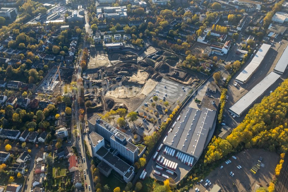 Luftaufnahme Dortmund - Entwicklungsgebiet der Industriebrache Deggingstraße am Sitz der DSW21 Dortmunder Stadtwerke AG im Ortsteil Innenstadt-Ost in Dortmund im Bundesland Nordrhein-Westfalen