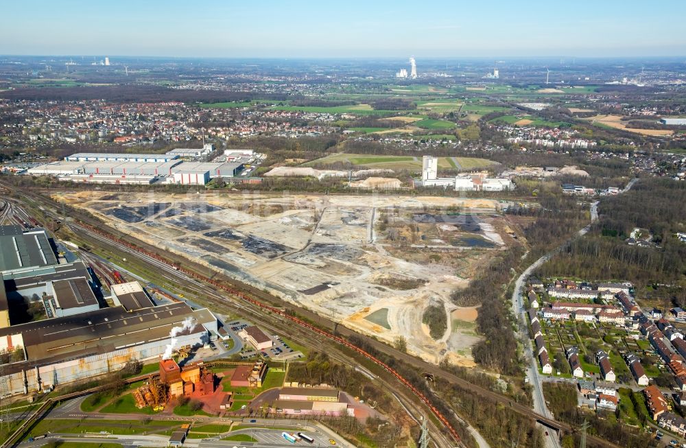 Luftbild Dortmund - Entwicklungsgebiet der Industriebrache der Dortmund Logistik GmbH auf dem Gelände der ehemaligen Westfalenhütte in Dortmund im Bundesland Nordrhein-Westfalen