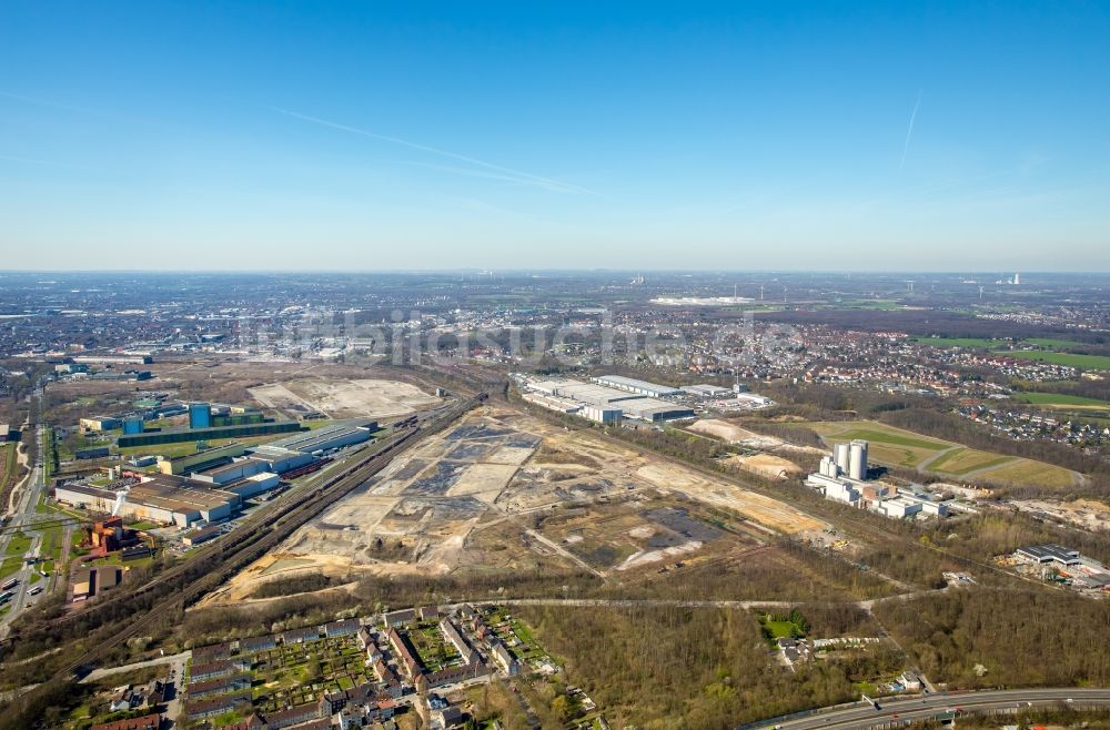 Dortmund von oben - Entwicklungsgebiet der Industriebrache der Dortmund Logistik GmbH auf dem Gelände der ehemaligen Westfalenhütte in Dortmund im Bundesland Nordrhein-Westfalen