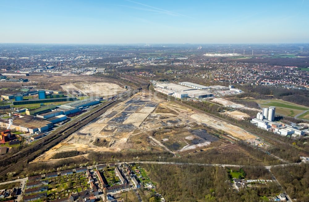 Dortmund aus der Vogelperspektive: Entwicklungsgebiet der Industriebrache der Dortmund Logistik GmbH auf dem Gelände der ehemaligen Westfalenhütte in Dortmund im Bundesland Nordrhein-Westfalen