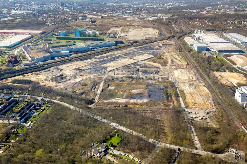 Luftbild Dortmund - Entwicklungsgebiet der Industriebrache der Dortmund Logistik GmbH auf dem Gelände der ehemaligen Westfalenhütte in Dortmund im Bundesland Nordrhein-Westfalen