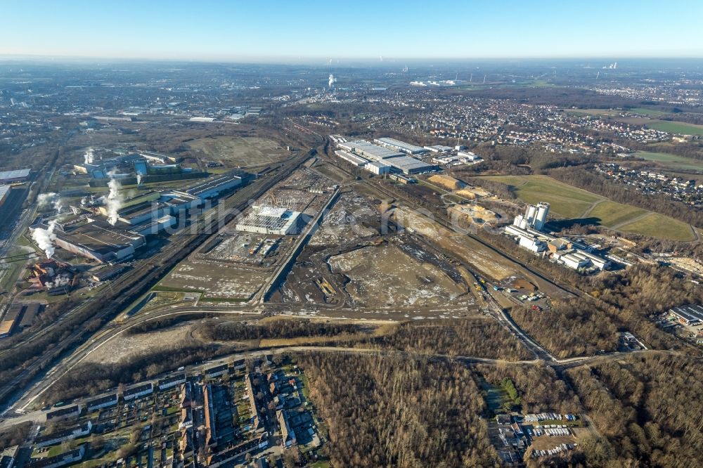 Luftbild Dortmund - Entwicklungsgebiet der Industriebrache der Dortmund Logistik GmbH auf dem Gelände der ehemaligen Westfalenhütte in Dortmund im Bundesland Nordrhein-Westfalen