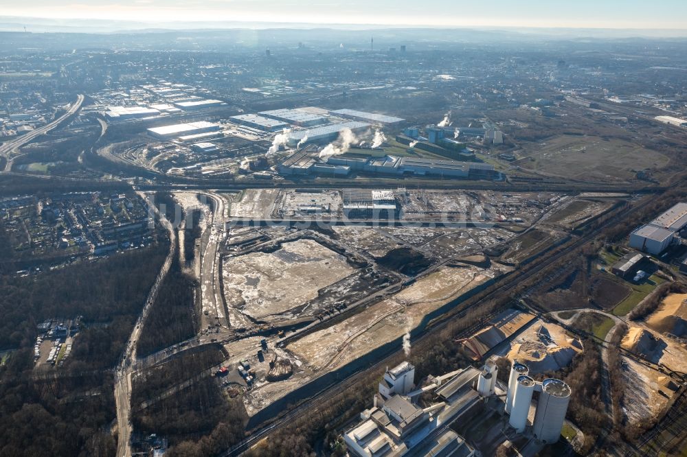 Dortmund von oben - Entwicklungsgebiet der Industriebrache der Dortmund Logistik GmbH auf dem Gelände der ehemaligen Westfalenhütte in Dortmund im Bundesland Nordrhein-Westfalen