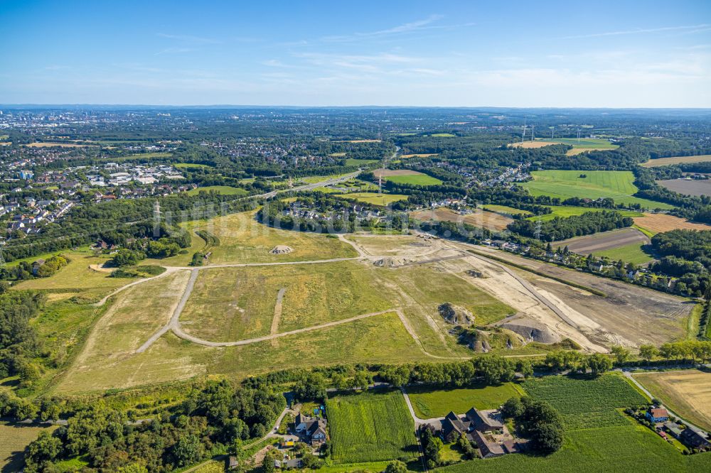 Oestrich von oben - Entwicklungsgebiet der Industriebrache des ehemaligen Kraftwerks- Gelände Knepper in Castrop-Rauxel im Bundesland Nordrhein-Westfalen, Deutschland