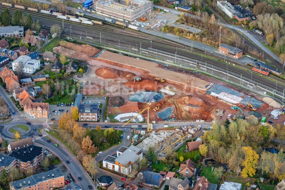 Luftbild Stade - Entwicklungsgebiet der Industriebrache des ehemaligen Mineralölwerkes in Stade im Bundesland Niedersachsen, Deutschland