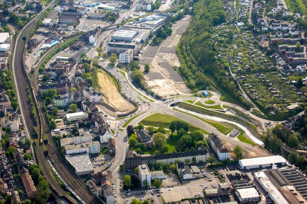 Hagen von oben - Entwicklungsgebiet der Industriebrache ehemaliges Akku-Gelände an der Wehringhauser Straße in Hagen im Bundesland Nordrhein-Westfalen