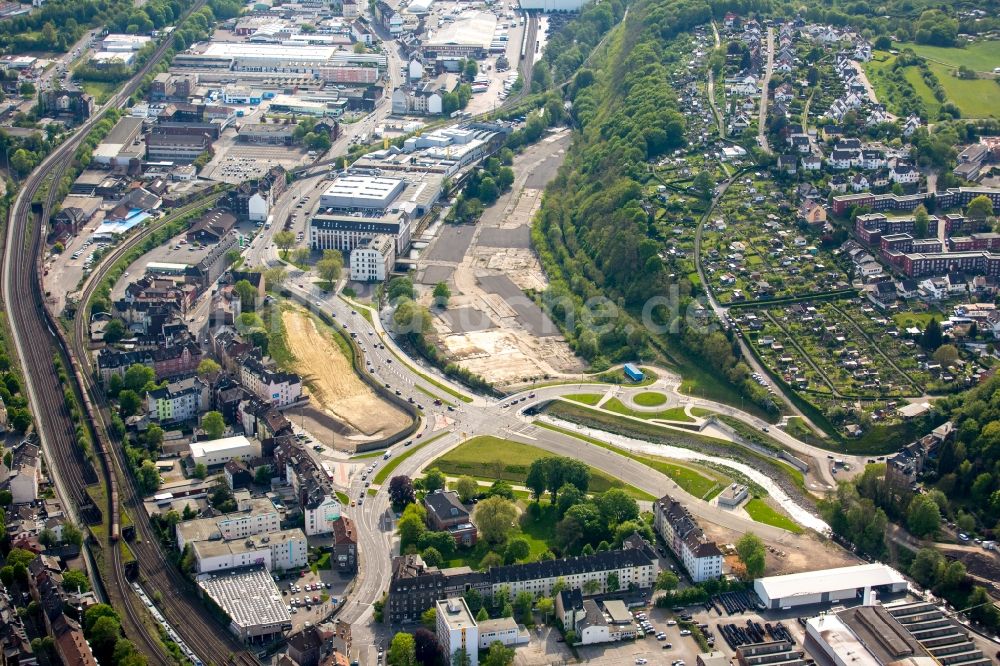 Luftaufnahme Hagen - Entwicklungsgebiet der Industriebrache ehemaliges Akku-Gelände an der Wehringhauser Straße in Hagen im Bundesland Nordrhein-Westfalen