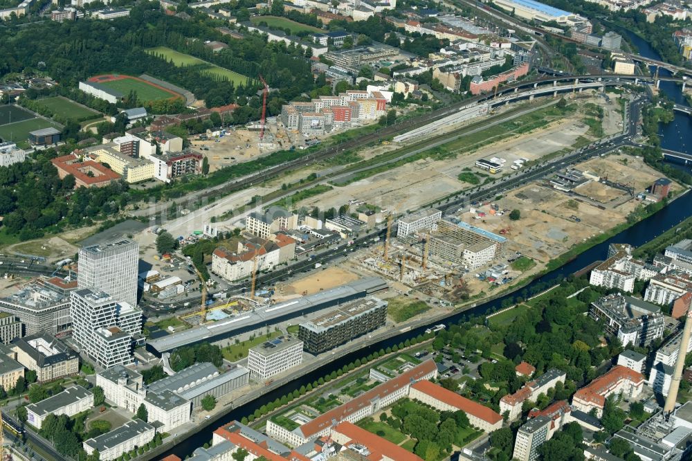 Berlin von oben - Entwicklungsgebiet der Industriebrache der Europa City entlang der Heidestraße im Ortsteil Moabit in Berlin, Deutschland