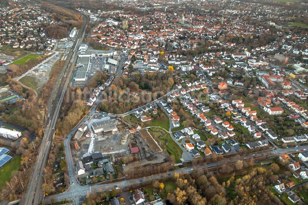 Soest von oben - Entwicklungsgebiet der Industriebrache am Feldmühlenweg - Hammer Weg in Soest im Bundesland Nordrhein-Westfalen, Deutschland