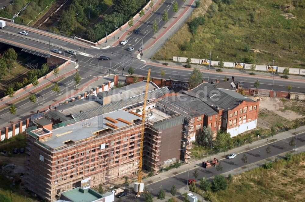 Luftbild Berlin - Entwicklungsgebiet der Industriebrache Gelände des Alten Schlachthof an der Eldenaer Straße - Thaerstraße im Ortsteil Friedrichshain in Berlin, Deutschland