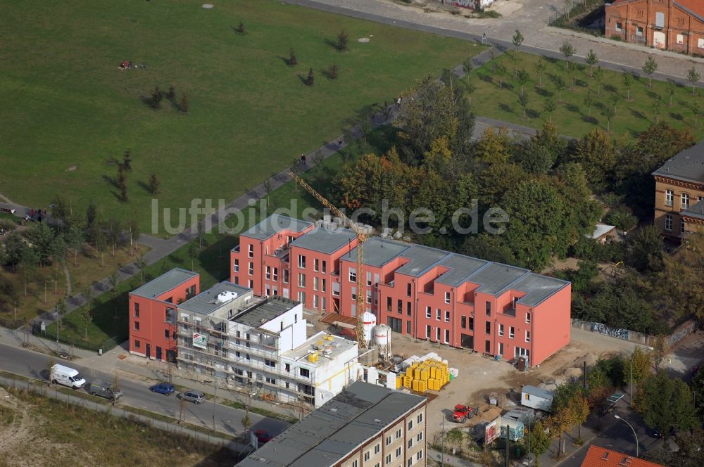 Luftbild Berlin - Entwicklungsgebiet der Industriebrache Gelände des Alten Schlachthof an der Eldenaer Straße - Thaerstraße im Ortsteil Friedrichshain in Berlin, Deutschland