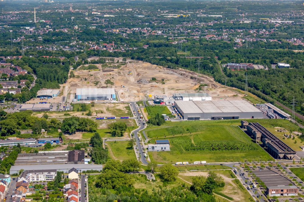 Luftaufnahme Gelsenkirchen - Entwicklungsgebiet der Industriebrache Industriepark Schalker Verein in Gelsenkirchen im Bundesland Nordrhein-Westfalen, Deutschland