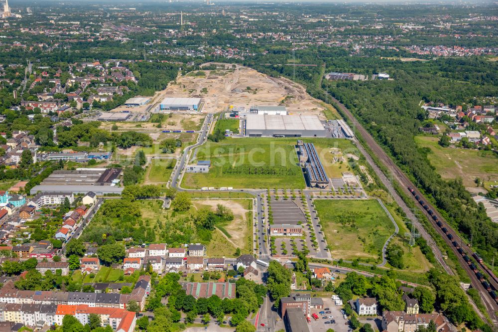 Gelsenkirchen aus der Vogelperspektive: Entwicklungsgebiet der Industriebrache Industriepark Schalker Verein in Gelsenkirchen im Bundesland Nordrhein-Westfalen, Deutschland