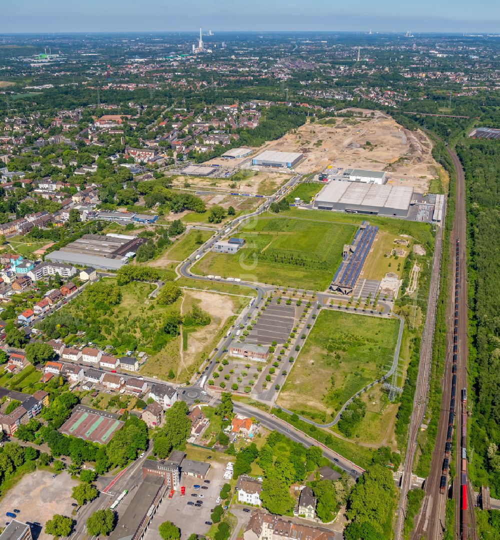 Luftbild Gelsenkirchen - Entwicklungsgebiet der Industriebrache Industriepark Schalker Verein in Gelsenkirchen im Bundesland Nordrhein-Westfalen, Deutschland