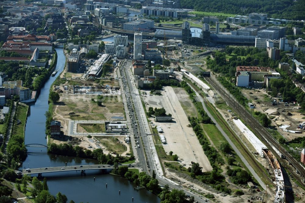 Luftbild Berlin - Entwicklungsgebiet der Industriebrache Lehrter Straße im Stadtteil Wedding in Berlin