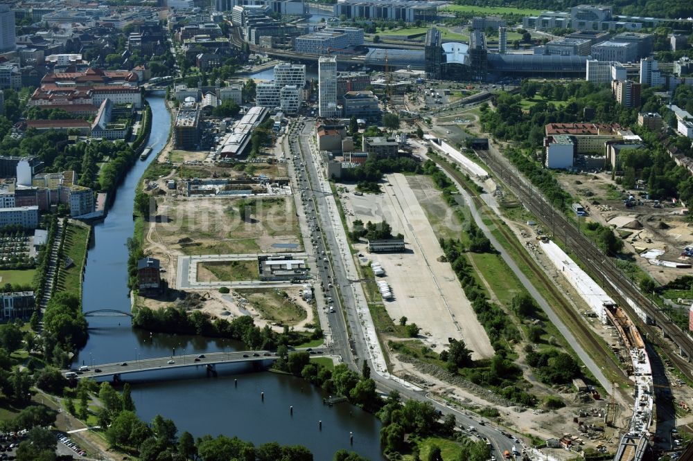 Luftaufnahme Berlin - Entwicklungsgebiet der Industriebrache Lehrter Straße im Stadtteil Wedding in Berlin